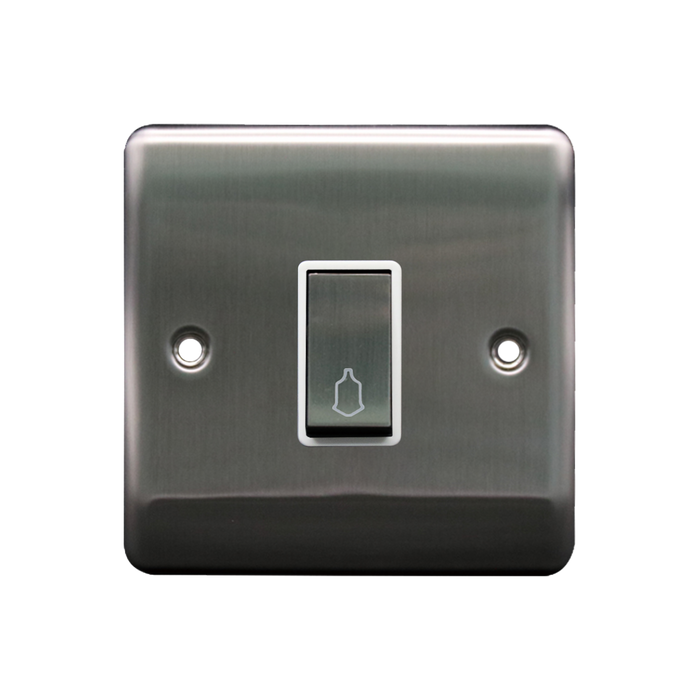 Caradok Retractive Switch Brushed Chrome White Insert