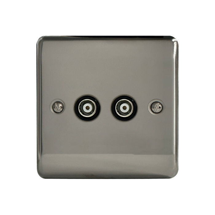 Caradok 2G Coax Socket Black Nickel