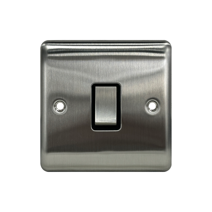 Caradok 20A DP Switch Brushed Chrome Black Insert