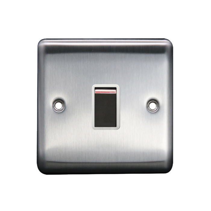 Caradok 20A DP Switch Brushed Chrome White Insert