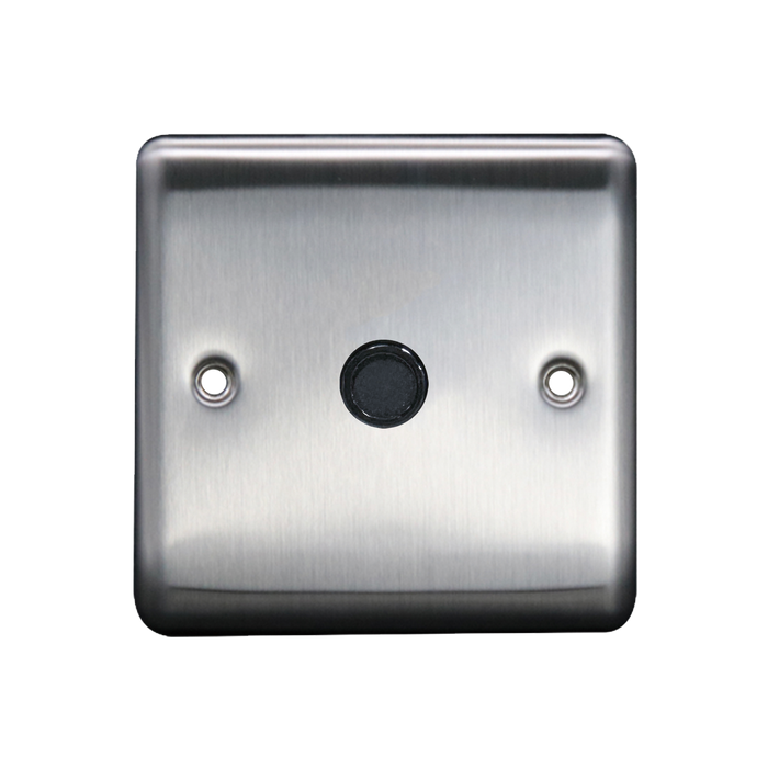 Caradok 20A Flex Outlet Plate Brushed Chrome Grey Insert