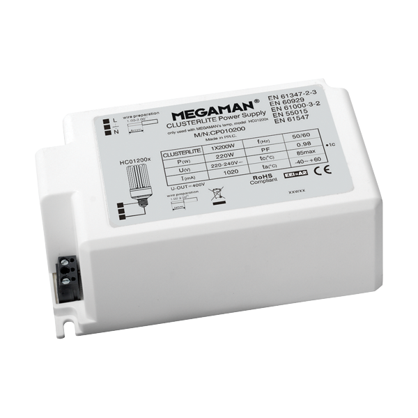 MEGAMAN - CP010200-ME 200w Clusterlite Ballast ECG-OLD SITE MEGAMAN - Easy Control Gear