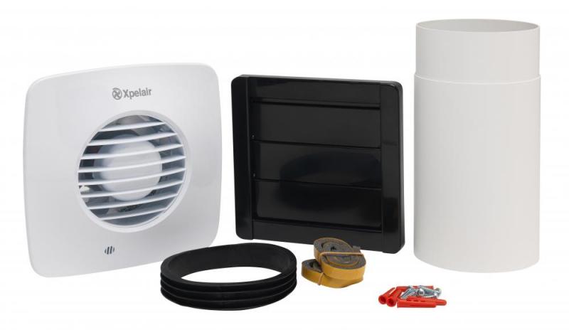 Xpelair DX100TS Silent 100mm Fan Square Kit with Timer