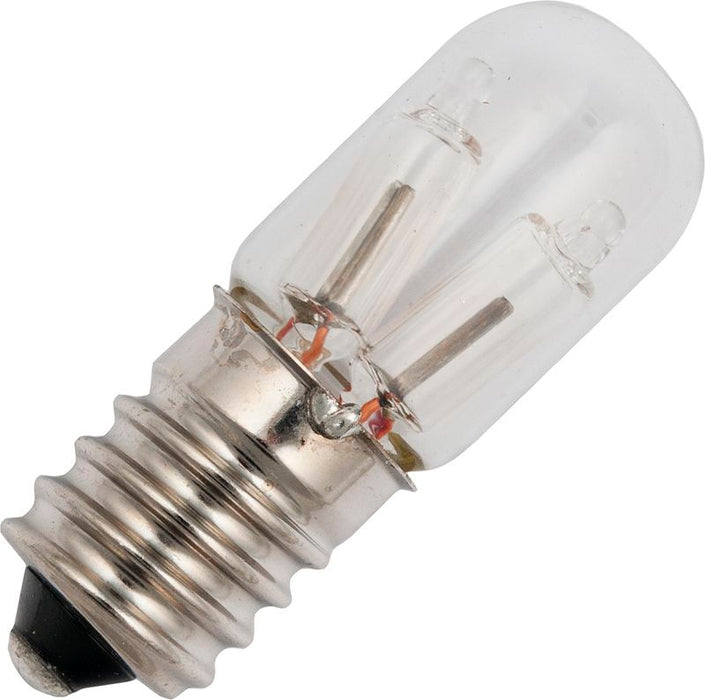 Schiefer E14 T16x54mm 380-400V Wire Ended 2x 10000h Clear Red Neon Glass with Resistor 2500K Non-Dimmable - 145498900