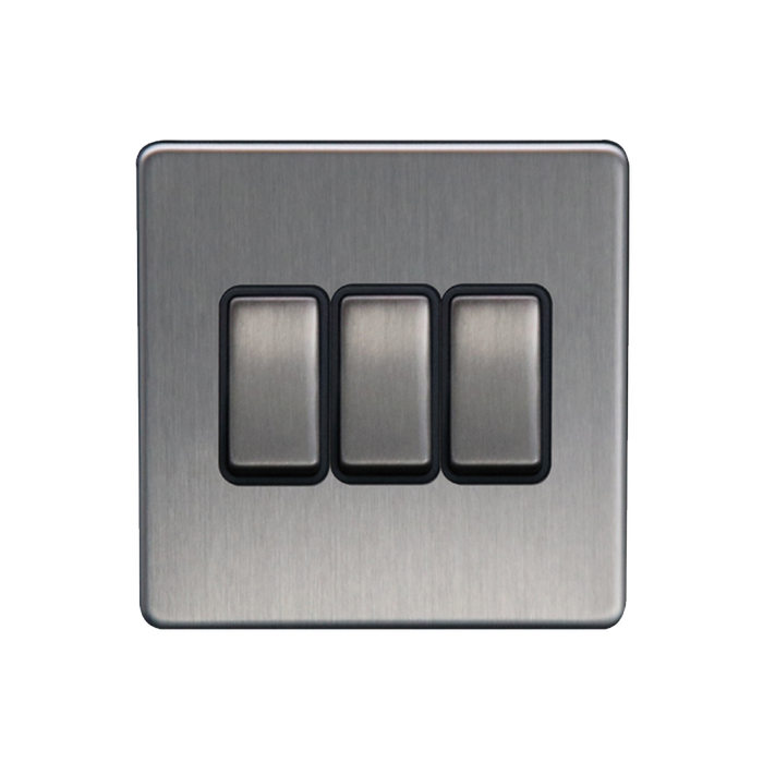 Caradok 3G 2Way 10A Switch Brushed Chrome Black