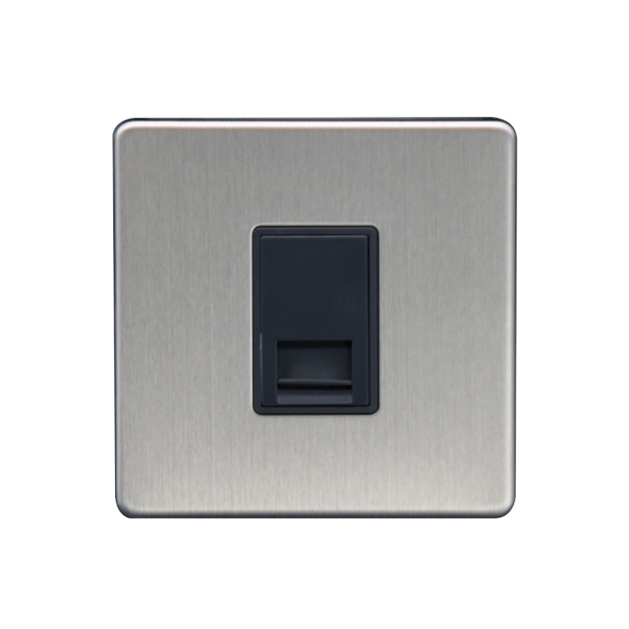 Caradok 1G Master Telephone Socket Brushed Chrome