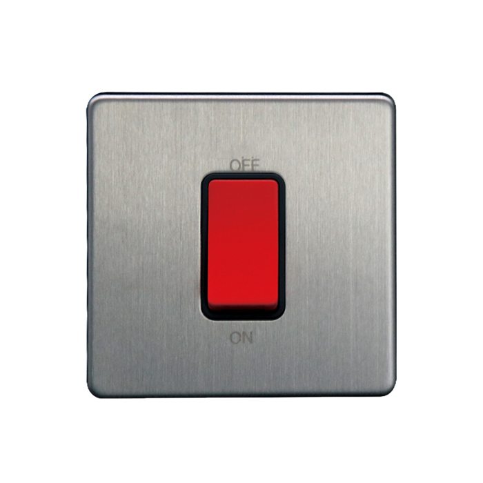 Caradok 1G 45A DP Switch Brushed Chrome