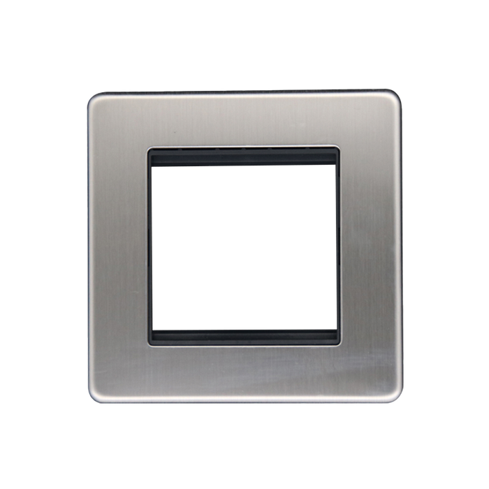 Caradok 1G 2 Module Data Plate Brushed Chrome