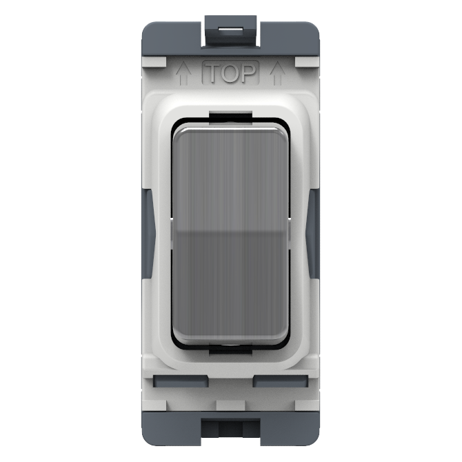 Caradok 20A 2Way SP Grid Module (Centre Off) Brushed Chrome