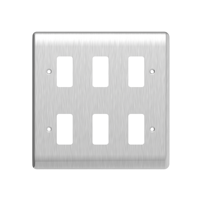 Caradok 6G Front Grid Plate Brushed Chrome