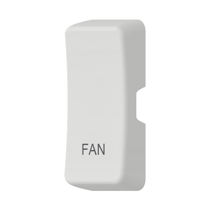 Caradok Switch Cover marked "FAN" White Moulded