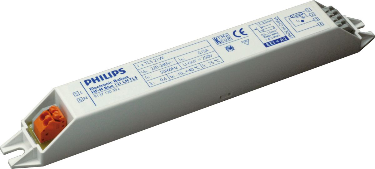 PHILIPS - HFMBLUE121LH-PH 1X21w TL5 HF Linear M/bx Blue Ballst