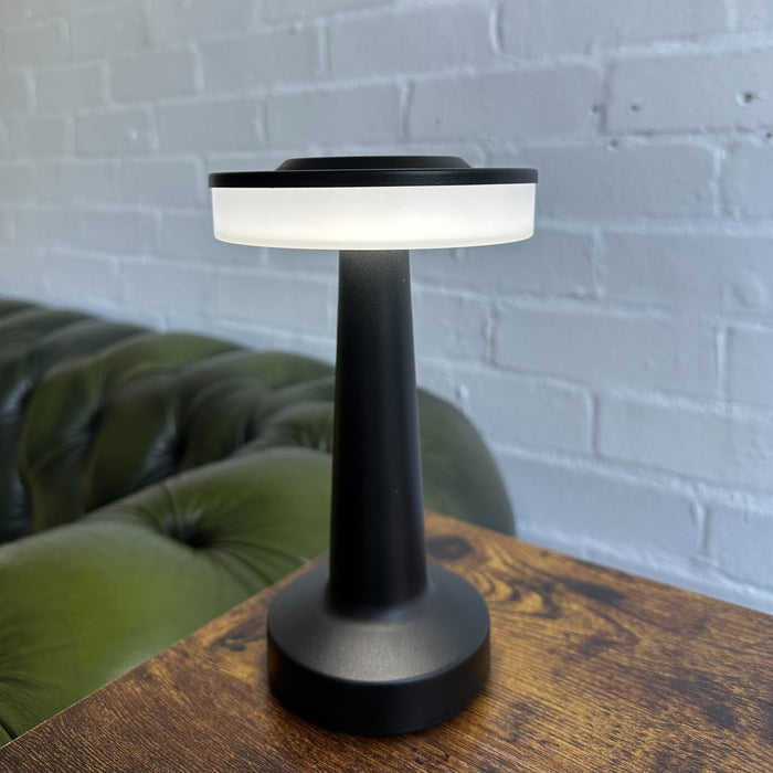 Caradok Black Rechargeable Touch Wireless LED Table Lamp - Ideal for Cafes, Hotels and Bedside Tables