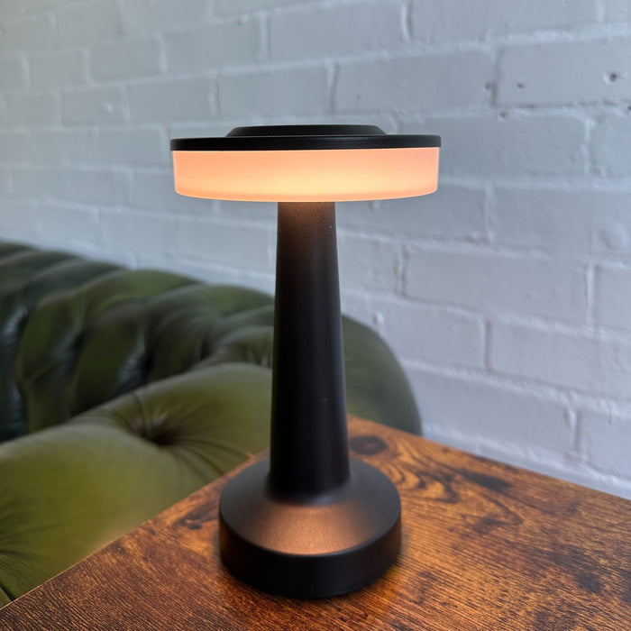 Caradok Black Rechargeable Touch Wireless LED Table Lamp - Ideal for Cafes, Hotels and Bedside Tables