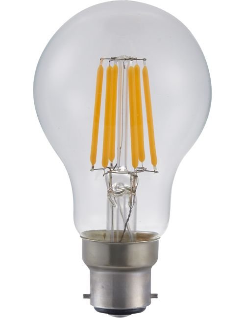 SPL LED Ba22d Filament GLS A60x105mm 230V 470Lm 55W 2700K 927 360° AC Clear Dimmable 2700K Dimmable - L024070507