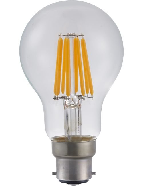SPL LED Ba22d Filament GLS A60x105mm 230V 520Lm 65W 2500K 925 360° AC Clear Dimmable 2500K Dimmable - L024070602