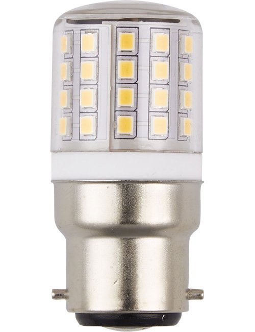 SPL LED Ba22d Tube T27x58mm 100-240V 390Lm 3W 3000K 830 360° AC/DC Clear Non-Dimmable 3000K Non-Dimmable - L229333230-1