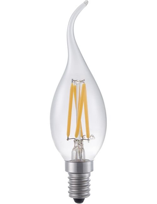 SPL LED E14 Filament Tip Candle C35x120mm 230V 320Lm 4W 2500K 925 360° AC Clear Dimmable 2500K Dimmable - LF023850302