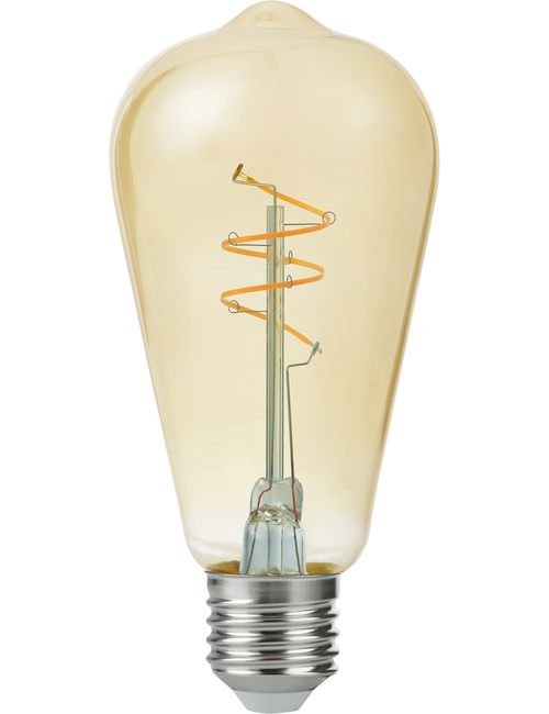 SPL LED E27 Slim Flexible Filament Rustika ST64x140mm 230V 470Lm 42W 2200K 922 360° AC Gold Dimmable 2200K Dimmable - LS276447022
