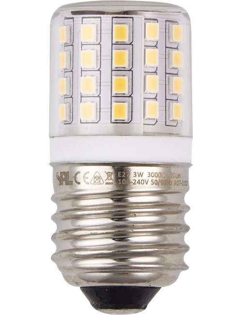 SPL LED E27 Tube T27x60mm 100-240V 320Lm 3W 3000K 830 360° AC/DC Clear Non-Dimmable 3000K Non-Dimmable - L279333230