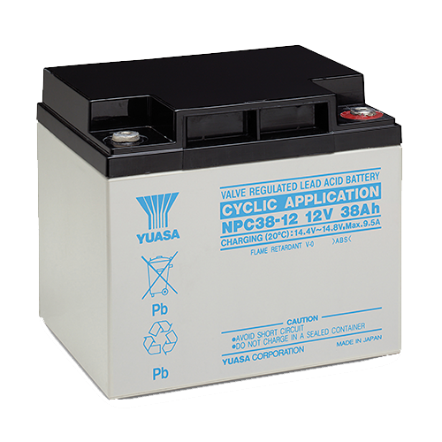 NPC38-12 YUASA BATTERY 12V 38AH CYCLIC VRLA mobility battery YUASA - Easy Control Gear