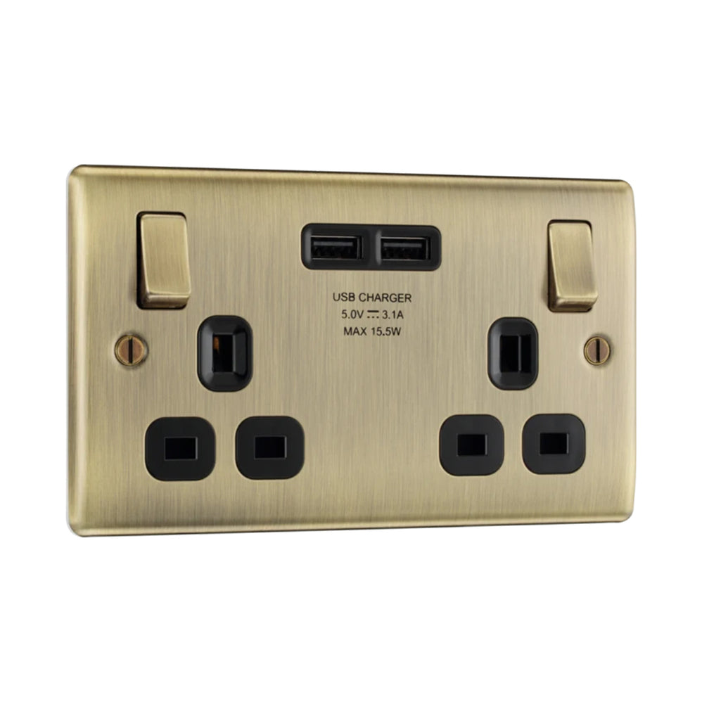 BG Nexus Metal Antique Brass | Switches & Sockets | Sparks Warehouse