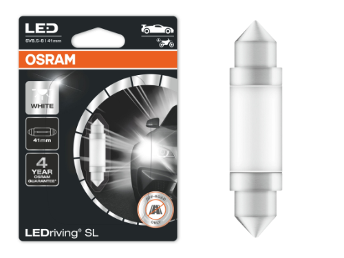 Osram 6413DWP-01B LED LEDriving SL 6000K SV8.5-8 0.6W C5W   Number Plate Bulb