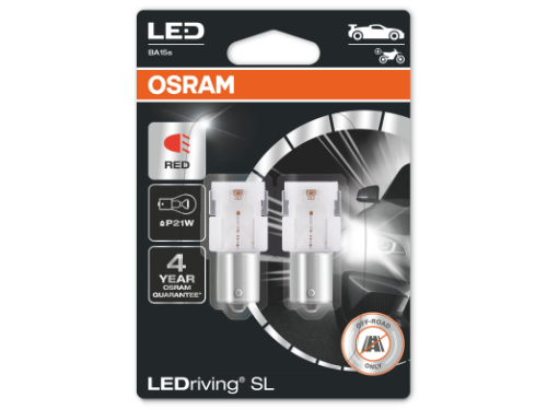 Osram 7506DRP-02B LED 1.9W LEDriving SL  – Red BA15s P21W (382) 12V 2 LED Bulbs