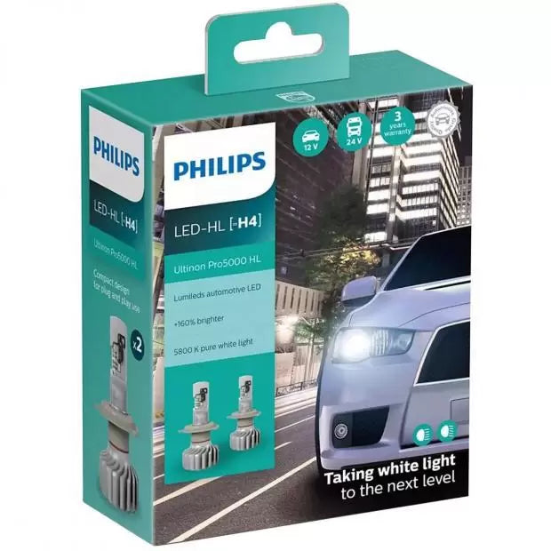 Philips 11342U50CWX2 15W P43t38 Ultin Pro5000 H4 (472) LED Bulbs