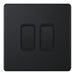 Selectric 5M-Plus Matt Black 2 Gang 10A 2 Way Switch with Black Insert
