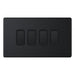 Selectric 5M-Plus Matt Black 4 Gang 10A 2 Way Switch with Black Insert