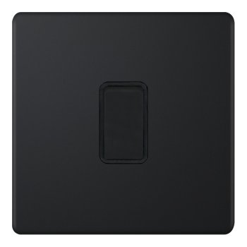 Selectric 5M-Plus Matt Black 1 Gang 20A DP Switch with Black Insert