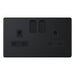 Selectric 5M-Plus Matt Black 2 Gang 13A DP Switched Socket with Black Insert