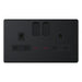 Selectric 5M-Plus Matt Black 2 Gang 13A DP Switched Socket with Neon and Black Insert
