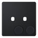 Selectric 5M-Plus Matt Black 1 Gang Twin Aperture Dimmer Plate with Matching Knobs