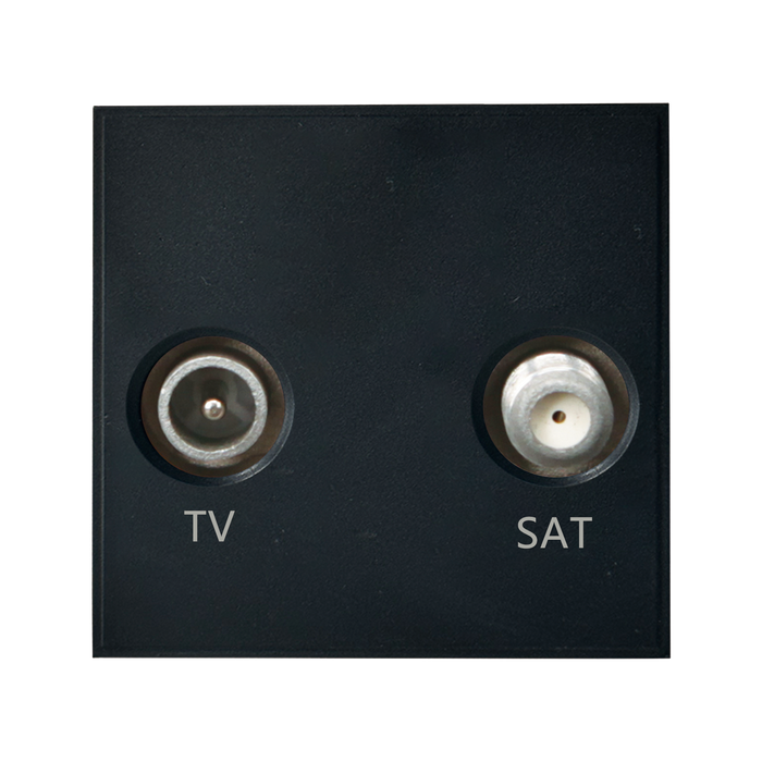 Caradok Satellite Outlet + TV Outlet 50x50, Black