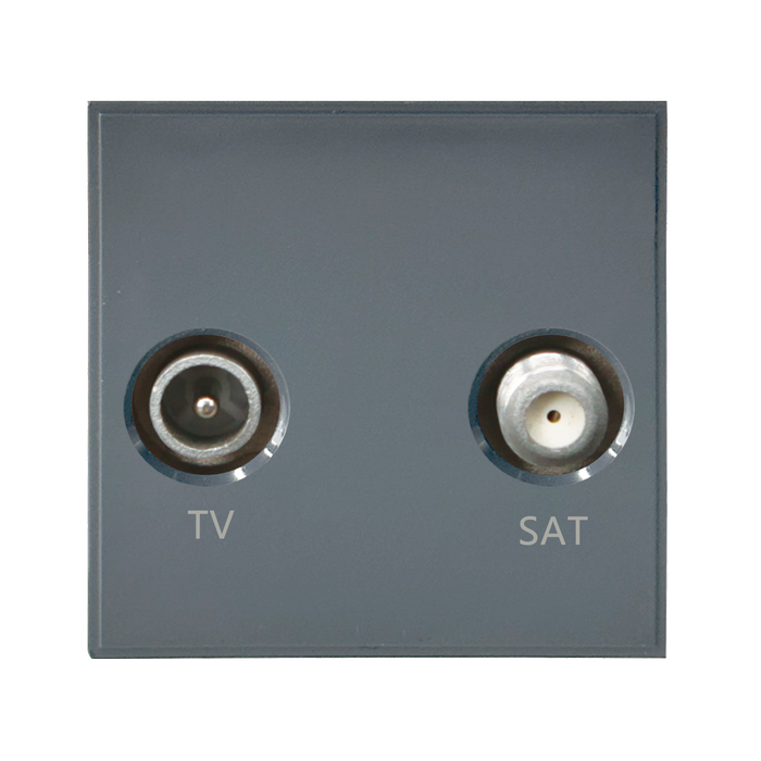 Caradok Satellite Outlet + TV Outlet 50x50, Grey