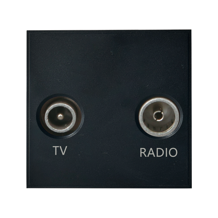 Caradok Radio Outlet + TV Outlet 50x50, Black