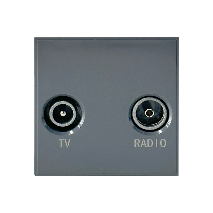 Caradok Radio Outlet + TV Outlet 50x50, Grey