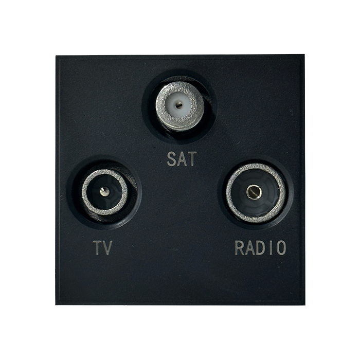 Caradok Satellite + Radio + TV Outlet 50x50, Black