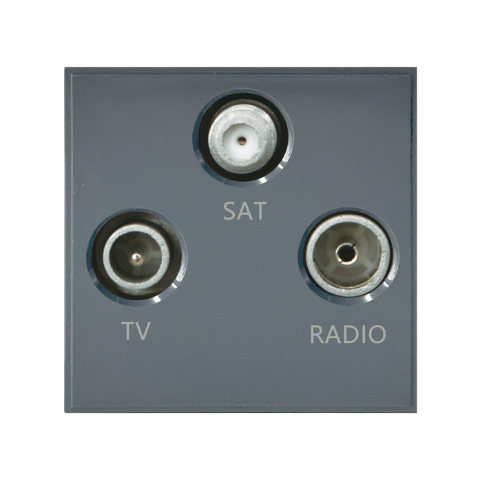 Caradok Satellite + Radio + TV Outlet 50x50, Grey