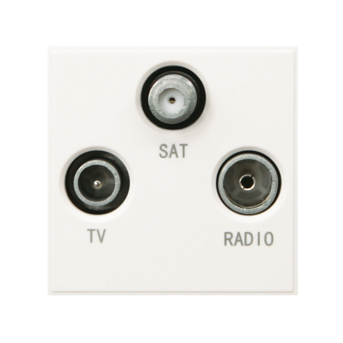 Caradok Satellite + Radio + TV Outlet 50x50, White