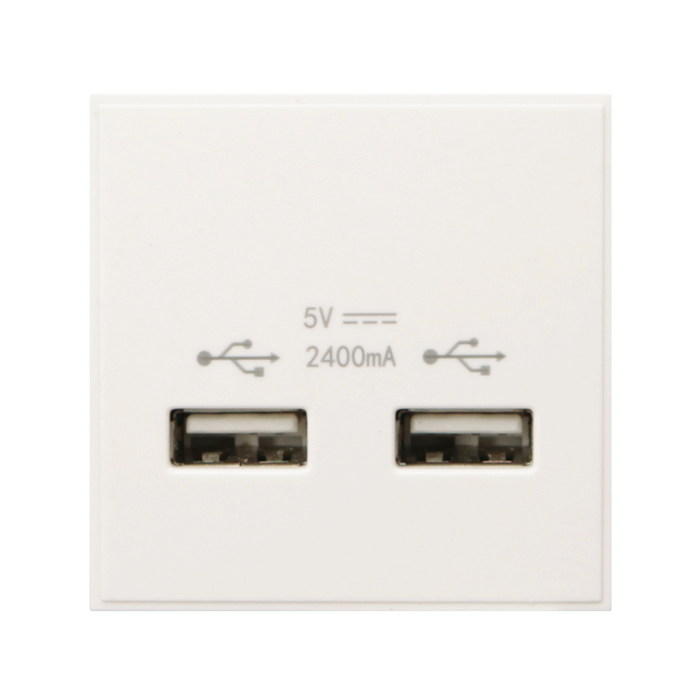 Caradok 2G 2400mA USB Charger 50x50, White