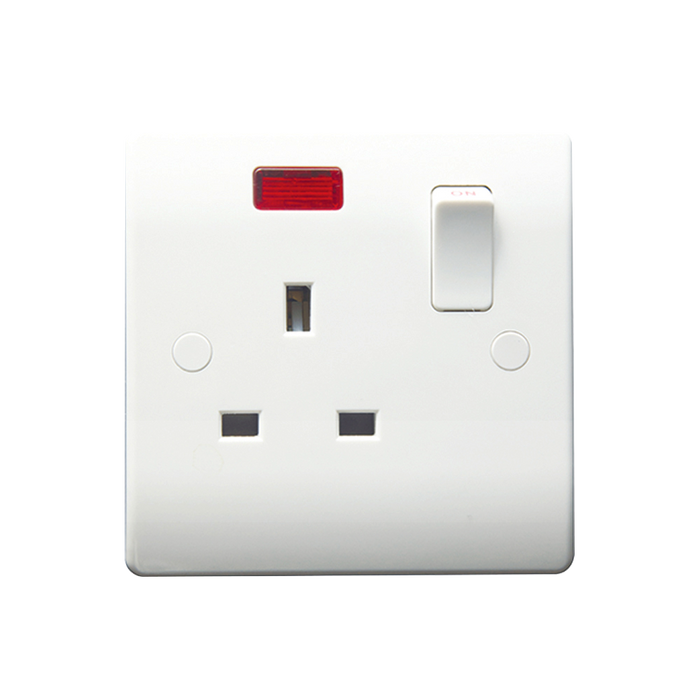 Caradok 1G 13A DP Switched Socket c/w Neon