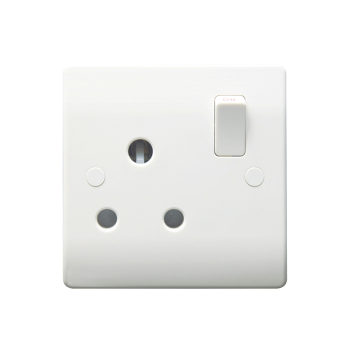 Caradok 1G 15A SP Switched Socket Round Pin