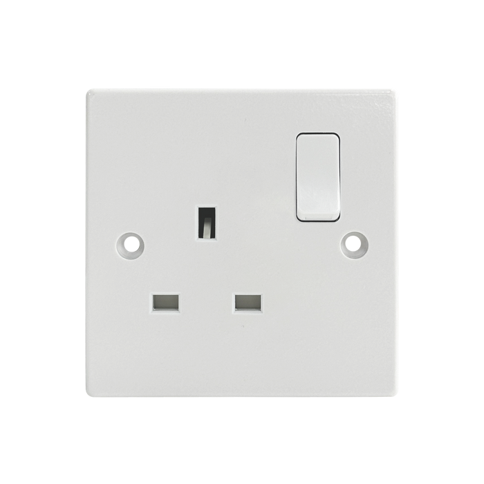 Caradok 1G 13A DP Switched Socket Squared Edge