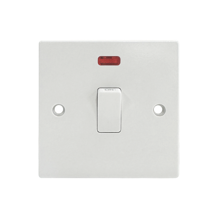 Caradok 20A DP Switch c/w Neon Squared Edge