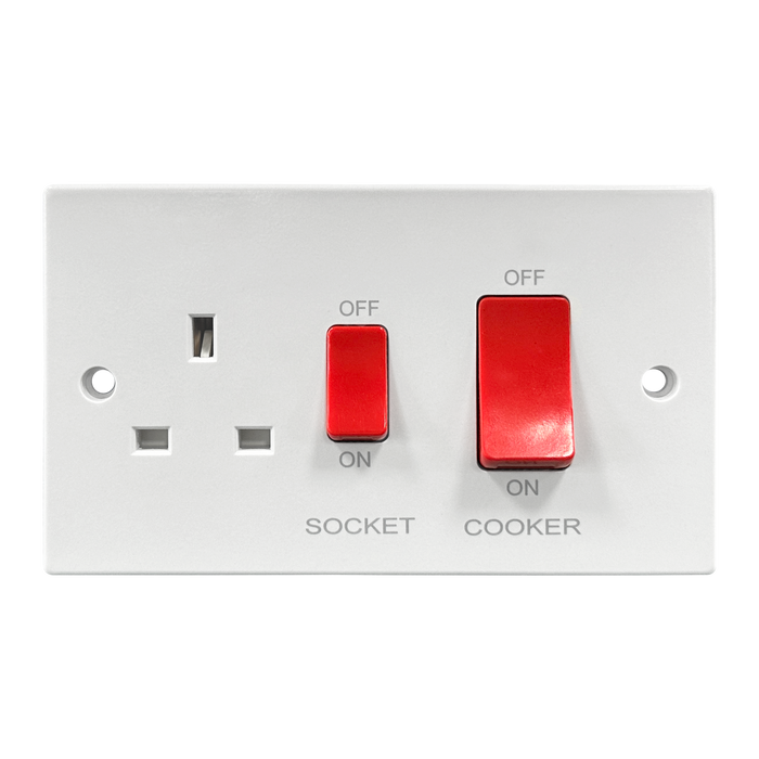 Caradok 45A DP Cooker Control Unit Squared Edge