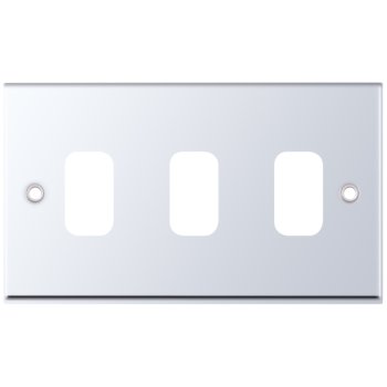 Selectric 7M-Pro GRID360 Polished Chrome 3 Gang Faceplate