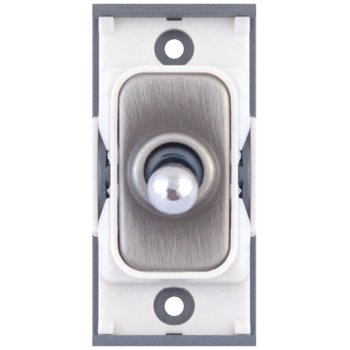 Selectric GRID360 Satin Chrome 10A 2 Way Toggle Switch Module with White Insert